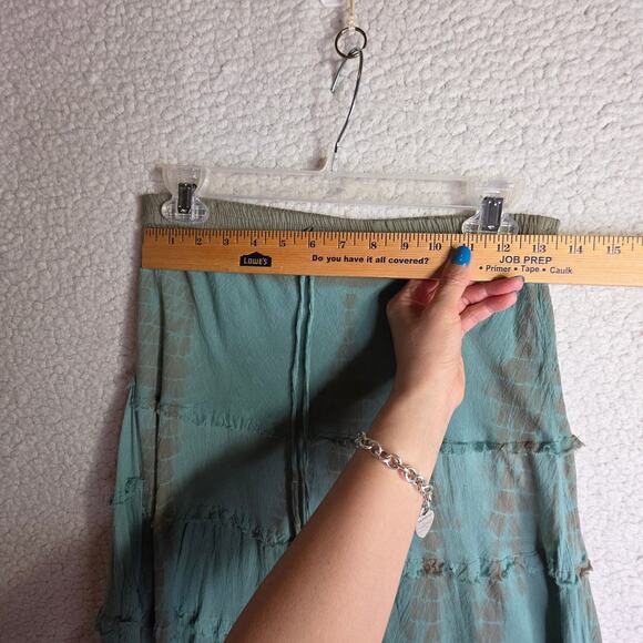 Tiedyed SzSm Tiered Vintage‎ long Skirts. A line. Elastic waist. Boho. Romantic. - Picture 5 of 13